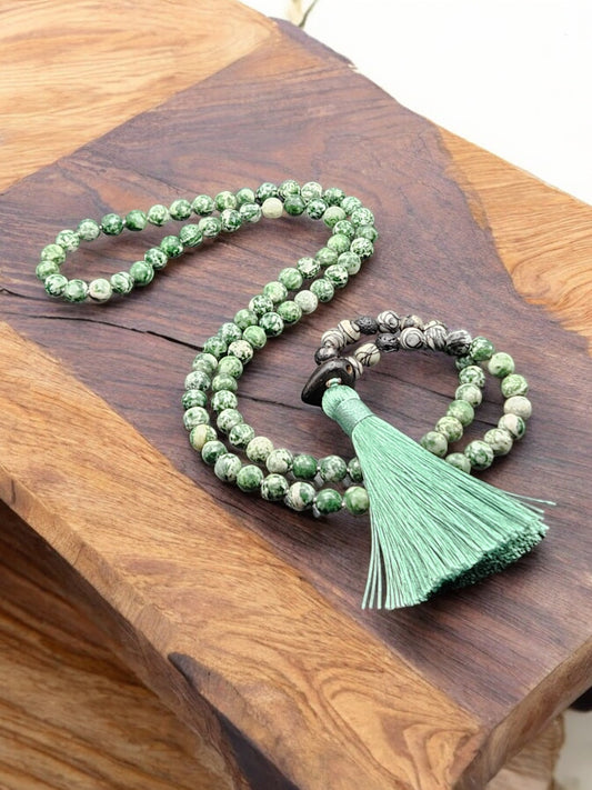 Mala ~ Tree Agate Prayer Beads